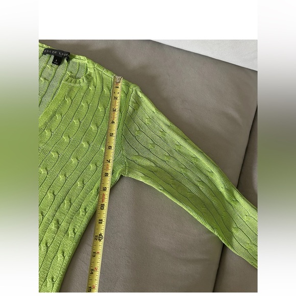 Ralph Lauren Black Label Green 100% Silk Cable Knit Sweater - Picture 13 of 13